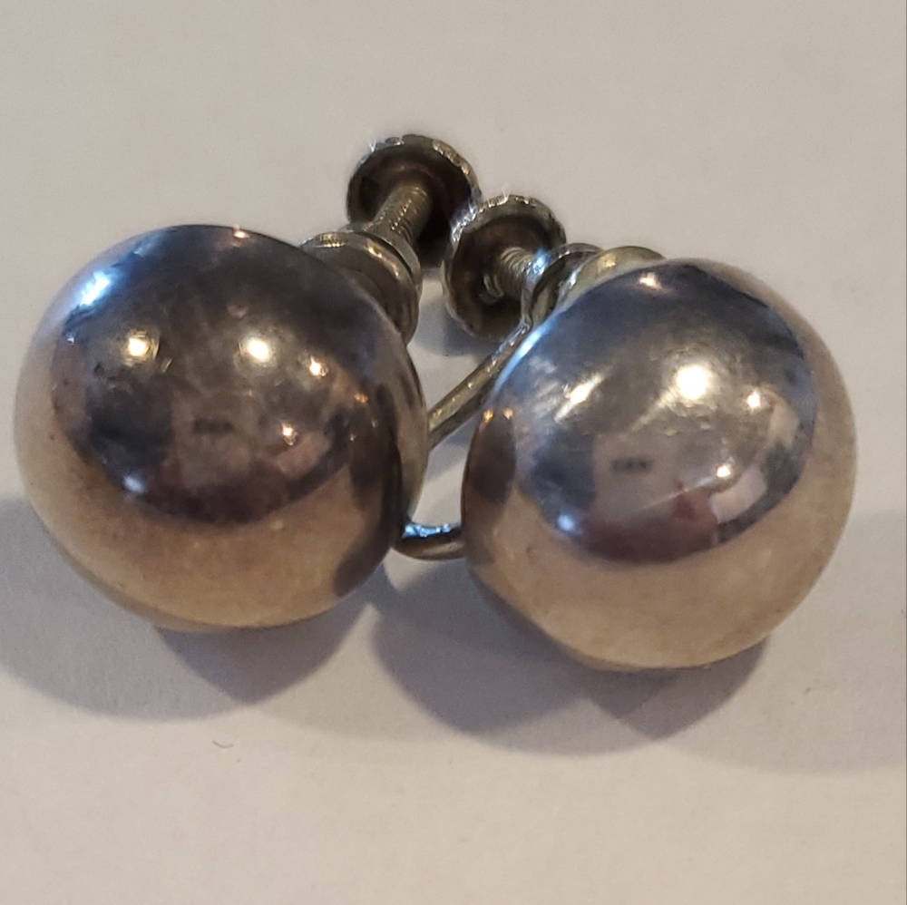 Vintage Sterling Silver Screw Back Earrings